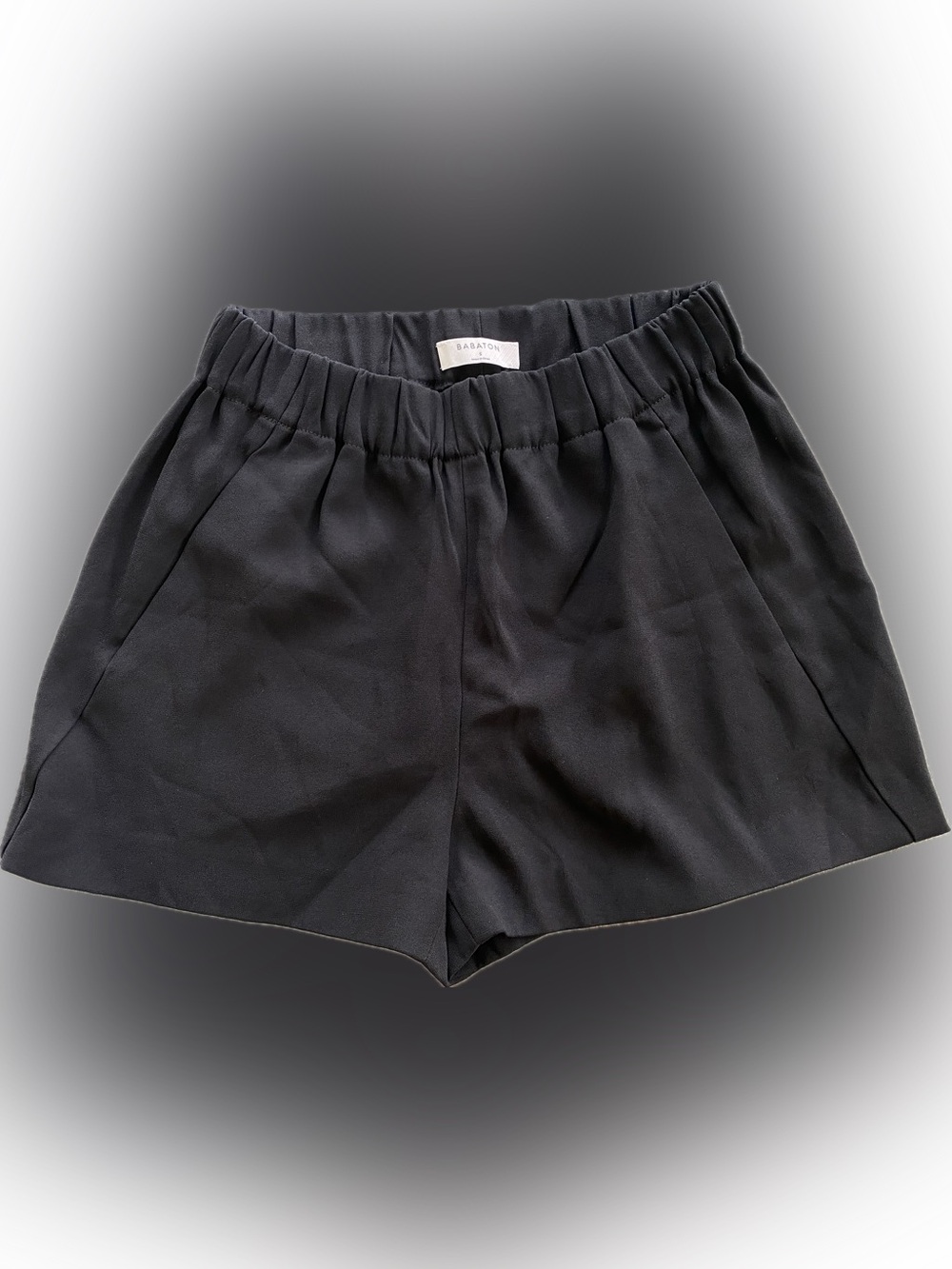 Babaton Black Elastic-Waist Pull-On Shorts